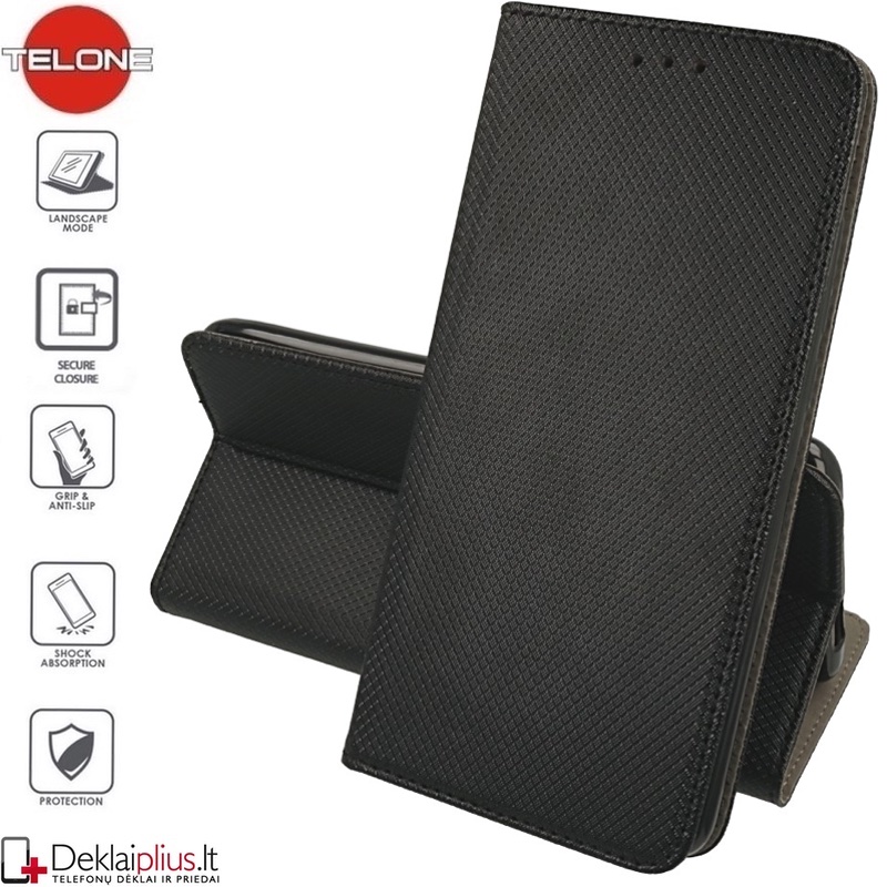 Telone smart magnet serijos atverčiamas dėklas - juodas (Xiaomi Redmi Note 8T) Telone smart magnet serijos atverčiamas dėklas - juodas (Xiaomi Redmi Note 8T)